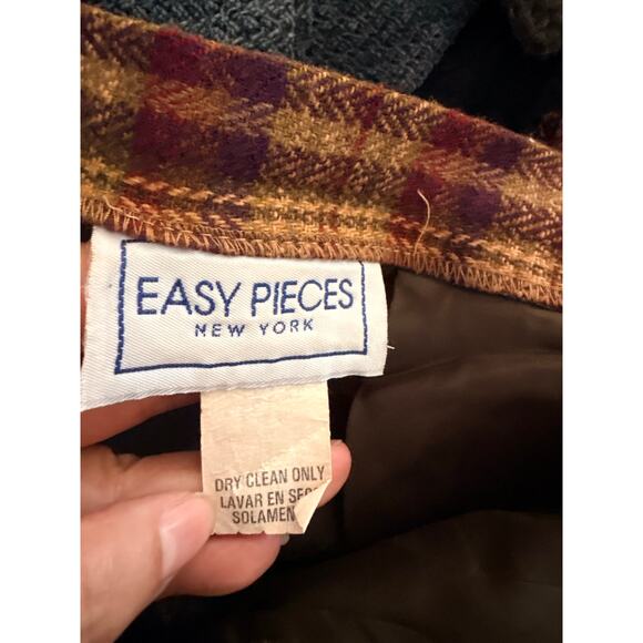Vintage 90s Easy Pieces Plaid Wool Blend Maxi Skirt Size S/M High Waist - Picture 8 of 8